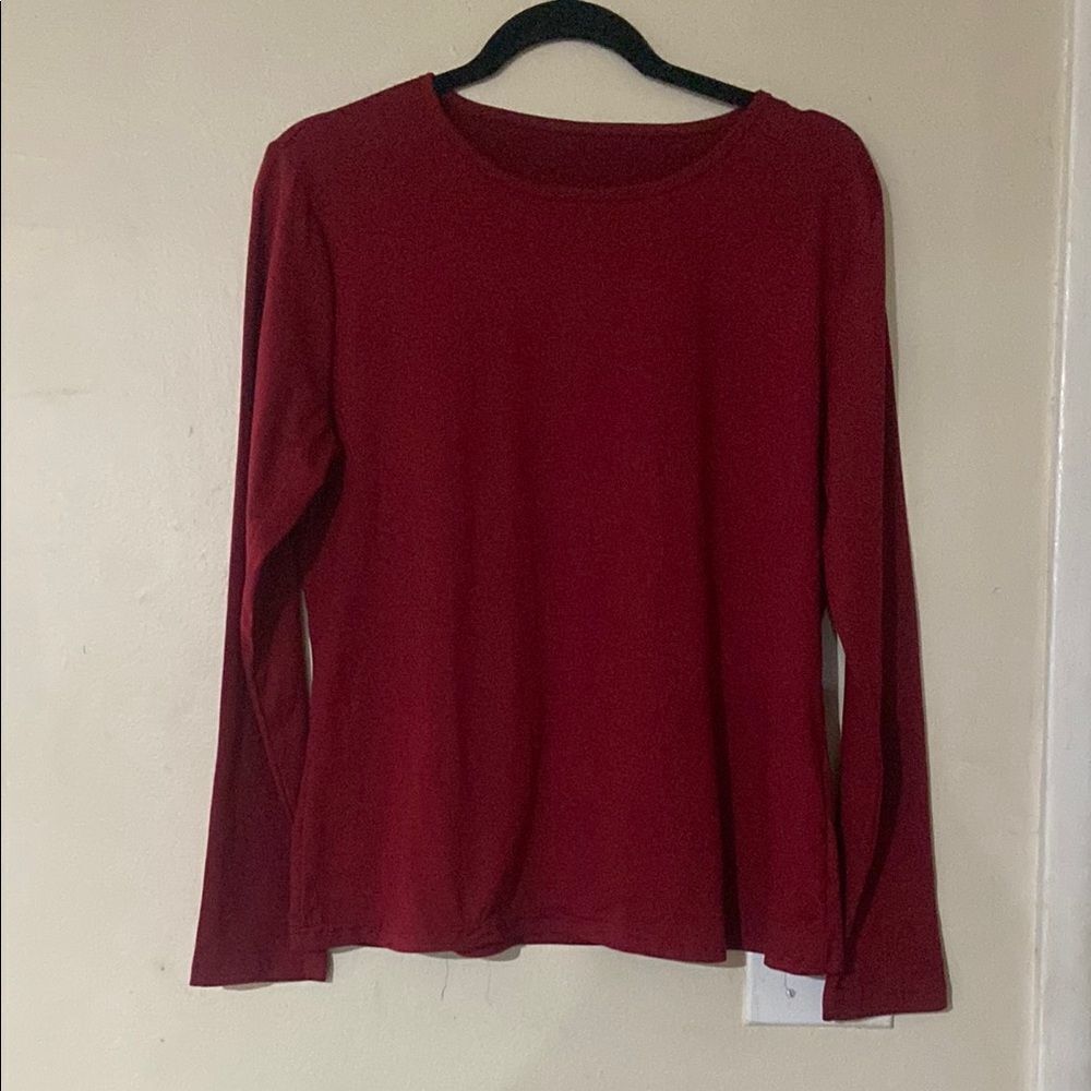 Women's Red Long Sleeve Top Size XXL Red Burgundy